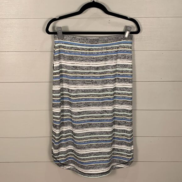 T by Talbots horizontal striped knee length elastic waist skirt size small - Picture 6 of 7
